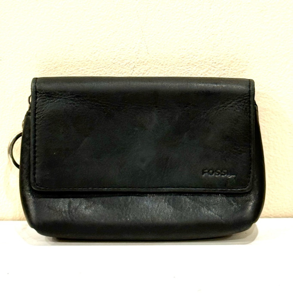 🔥Fossil Black Leather Coin bag and Card Holder Genuine Leather EUC🔥